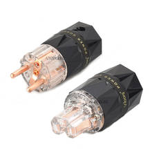 VIBORG 99.998% Clear Diamond Shell Pure Red Copper Schuko EU Male Plug / IEC Female Connector for HiFi Audio Power Cable DIY 503 2024 - buy cheap