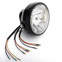 Faro redondo Universal para motocicleta, 7 pulgadas, 12v, intermitente, para Bobber, Honda, Yamaha, Kawasaki 2024 - compra barato