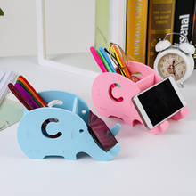 1PC Wooden Plastic Cute Elephant Phone Rack Multifunction Mobile Tray Desk Organizer Dual Use Pen Holder Office Stationery 2024 - buy cheap