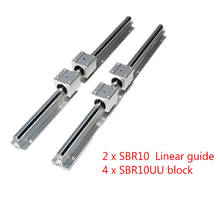 SBR 10mm Linear Rail 2pcs SBR10 550 600 650 700 800 900 1000mm Fully Supported Slide Shaft Rod Guide with 4pcs SBR10UU Block 2024 - buy cheap