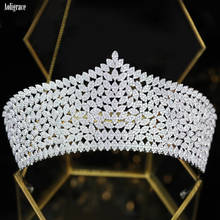 Royal Queen Princess Tall Pageant Crowns Crystal Cubic Zirconia Wedding Tiaras Sweet 16 Party Headpieces Hair Accessories 2024 - buy cheap