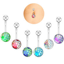 1pc Mermaid Navel Piercing Stainless Steel Belly Button Rings Ombligo Bar Sexy Stud Barbell for Woman Fashion Body Jewelry 14G 2024 - buy cheap