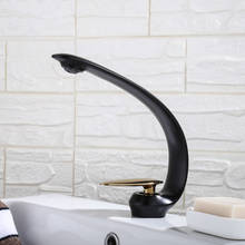 Bathroom Basin Faucet Vanity Vessel Sink Tap Brass Modern Single Hole Elegant Crane Tap Deck Mounted Cold Hot Water Mixer Tap 2024 - buy cheap
