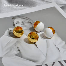 Timeless Wonder Brass Enamel Open Ball Hoop Earrings Women Jewelry Goth Boho Top Designer Ins Fancy Trendy Hiphop Statement 7666 2024 - buy cheap