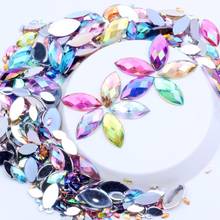 Big package Acrylic Flat Back Rhinestone Many Sizes AB Colors Marquise Earth Facets Glue On Beads Dress Scrapbooking DIY Jewelry 2024 - buy cheap