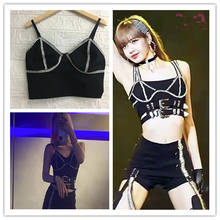 Kpop Korean Celebrity Vintage Crop Top Women Nightclub Tops Sexy Tank Top Women Camisole Tanks Party Harajuku Black Sling Vest 2024 - buy cheap