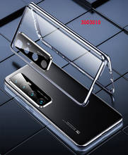 Двухсторонний стеклянный Магнитный чехол для xiaomi mi 10 pro Ultra 10T Lite, алюминиевый металлический чехол с полным покрытием на 360 градусов для защиты объектива 2024 - купить недорого