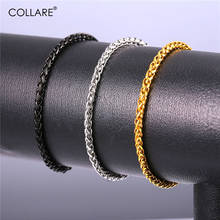 Collar de eslabones trenzados para mujer, pulsera de cadena de acero inoxidable 316L, Color dorado/Negro, Singapur, H123 2024 - compra barato