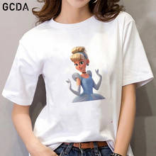 Camiseta con estampado 3D de Cenicienta para mujer, blusa básica, playera Harajuku para chica divertida 2024 - compra barato