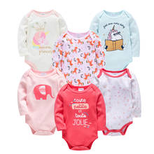 Kavkas Baby Girl Bodysuit 3 6 Pcs/set 100% Cotton 0-3 Months Clothes ropa de bebe Long Sleeve Cartoon Print Newborn Jumpsuit 2024 - buy cheap