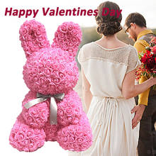 Кролик, роза, цветок, искусственное украшение на День святого Валентина, Пасхальный кролик, подарок на день рождения, свадьбу, не выцветает 2024 - купить недорого