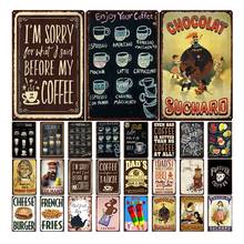 Coffee shop Metal Sign Vintage Tin Sign Plaque Metal Vintage Wall Decor for Coffee Bar Cafe Retro Metal Posters Iron Painting 2024 - buy cheap