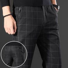 Primavera 2021 calças masculinas de negócios casuais calças finas em linha reta perna alta estiramento versão coreana roupas masculinas 2024 - compre barato