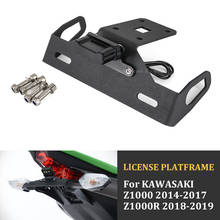 Suporte de moldura para placa de moto, fixação da placa de automóvel, luz led, kawasaki z1000 2014 2015 2016 2017 z1000r 2018 2019 2024 - compre barato