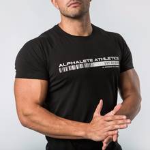 Мужская футболка ALPHALETE, футболка с коротким рукавом из хлопка, спортивные футболки для бодибилдинга, брендовая одежда, 2020 2024 - купить недорого