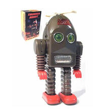 Новый Винтаж Ретро жестяной Робот Игрушки Классический Заводной заводные жестяной робот игрушка, способный преодолевать Броды для взрослых детей коллекционные подарок 2024 - купить недорого
