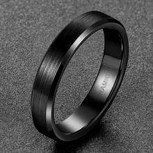 Eamti 4mm preto escovado anel de cerâmica dos homens das mulheres anéis de casamento noivado banda jóias femininas anillo negro bague ceramique 2024 - compre barato