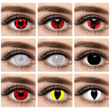 Контактные линзы для глаз, для косплея, аниме, Шаринган, для Хэллоуина, маскарада, вампира, цвет ed, белые, серые, Красные линзы 2024 - купить недорого