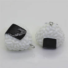 Julie Wang 3PCS Resin Onigiri Charms Japanese Rice Ball Artificial Food Pendant Jewelry Making Accessory Table Decor 2024 - buy cheap