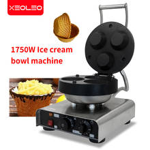 XEOLEO-máquina de conos de gofres para helado, contenedor de helado de sabor crujiente, comercial y artesanal sartén antiadherente, 1750W 2024 - compra barato