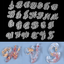 Molde de silicone do alfabeto com pingente de letras, molde 3d de estilo único para artesanato, faça você mesmo, suprimentos de arte em resina epóxi 2024 - compre barato