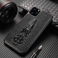 Luxury Genuine 3D Dragon Head Grain Cow Leather phone case For Apple iPhone 13 Pro Max 12 Mini 11 Pro Max X XS XS Max XR 7 8 2024 - buy cheap