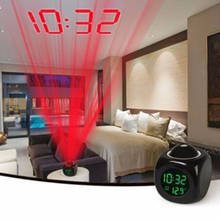 Digital LCD Voice Talking Multifunction LED Projection Alarm Clock Temperature 2024 - buy cheap