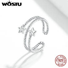 Wostu New Arrival 925 Sterling Silver Stackable Star Open Finger Rings Double Star Rings for Women Jewelry Gift DXR718 2024 - buy cheap