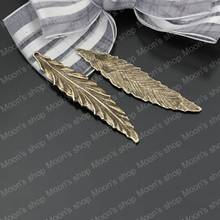 Wholesale 55*11mm Antique Bronze Long Leaf Alloy Flat Charms Pendants DIY Findings Accessories 20 pieces (JM1307) 2024 - buy cheap