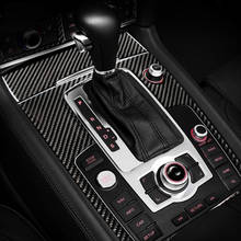 Carbon Fiber For Audi Q7 2008-15 Car Accessories Control Gear Shift button panel decorative strip cover trim Sticker Car Styling 2024 - buy cheap