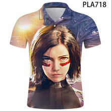 3D Anime Sweatshirts Alita Battle Angel Men Polo Shirts Streetwear  Short Sleeve Children Tees Shirt Harajuku Lapel Cool Tops 2024 - buy cheap