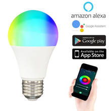 Lâmpada de led inteligente zigbee 9w para tuya, smart life, smart home, alexa, google home, casa inteligente 2024 - compre barato