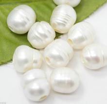 Jewelry Free Shipping  New Rare 10-11MM Natural White 2.3mm Big Hole Freshwater Pearl Loose Beads 10PCS 2024 - buy cheap