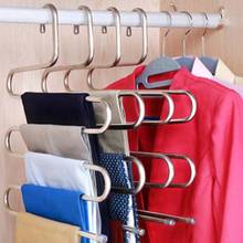 28  5 layers S Shape MultiFunctional Clothes Hangers Pants Storage Hangers Cloth Rack Multilayer Storage Cloth Hanger 1PC 2024 - buy cheap