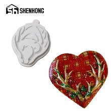 SHENHONG Antlers Sugarcraft Pastry Fondant Moulds Silicone Cake Molds Dessert Tray Gumpaste Baking Border Decorating Tools 2024 - buy cheap