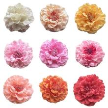 48pcs 11cm/4.33" Fabric Peony  Rose Camellia Flower Heads with pin 20 Colors for Wedding Christmas Party Baby Hairclip Flowers 2024 - buy cheap