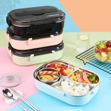 Portable 304 Stainless Steel Lunch Box Style Compartment Bento Box Microwave Kitchen Adult Student Leakproof Food Container 2024 - buy cheap