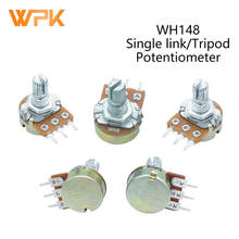 2Pcs WH148 3Pin 15mm 20 10 5 2 1K K K K K K 100K 250K 500K 1 50 M Amplificador Dupla Stereo Potenciômetros Do Eixo B1K B2K B5K B10K B20K B50K 2024 - compre barato