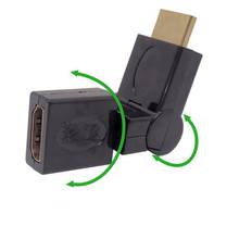 Adaptador de cabo macho para hdmi, conversor fêmea, ângulo reto, rotação 180 graus, extensor para 3d 1080p, hdtv, xbox, ps3 e dvd 2024 - compre barato