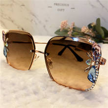 2020 Vintage Fashion Oversized Rimless Sunglasses Women Famous Luxury Brand Design Sexy Diamond Square Sun Glasses For Female NX 2024 - buy cheap