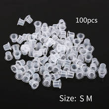 100Pcs/set Plastic Microblading Tattoo Ink Cup Cap Pigment Clear Holder Container S/M Size for Needle Tip Grip Power Supply 2024 - buy cheap