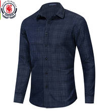 Fredd marshall 2019 camisa xadrez masculina, camisa vintage de manga comprida, de botão para baixo, de algodão 100% 2024 - compre barato