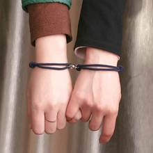Pulseira de casal para homens, bracelete magnético de longa distância com corda vermelha e preta 2024 - compre barato