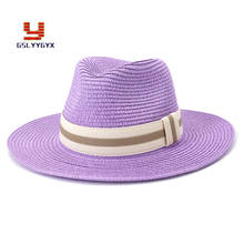New High Quality Outdoor Travel Beach Sun Visor Straw Summer Hat Jazz Oversized Beach Panama Church Party Outdoor Solid Caps 2024 - buy cheap