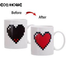 Creative Heart Shape Color Changing Mugs Discoloration Cup Heat Sensitive Ceramic Coffee Milk Water Cups Surprise Gift Magic Mug 2024 - buy cheap