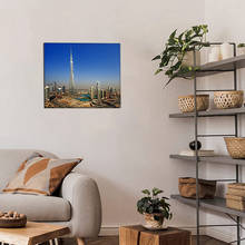 Burj Khalifa-rascador de Dubái con imagen de paisaje, arte de pared para dormitorio, oficina, decoración del hogar, paisaje urbano, póster artístico, envío directo 2024 - compra barato