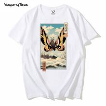 Japan traditional Painting style Irradiated Kaiju Jurassic Ukiyo butterfly funny t shirt white casual unisex streetwear tshirt 2024 - buy cheap