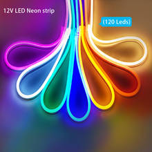 Fita de led neon, 2835, 12v, 1m/2m/3m/5m, luz flexível, para decoração de festa, luz branca/quente/azul, ip67, à prova d'água 2024 - compre barato