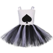 Black White Spades Girls Tutu Dress Poker Playing Card Queen of Heart Girls Tulle Dress Halloween Party Costume for Kids Clothes 2024 - buy cheap
