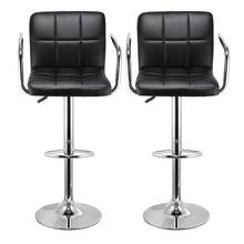 2pcs/Set Kitchen Leather Chair Stools Swivel Bar Height Adjustable Home Office Pneumatic Leisure Hand Hold Bar Chairs Stools HWC 2024 - buy cheap